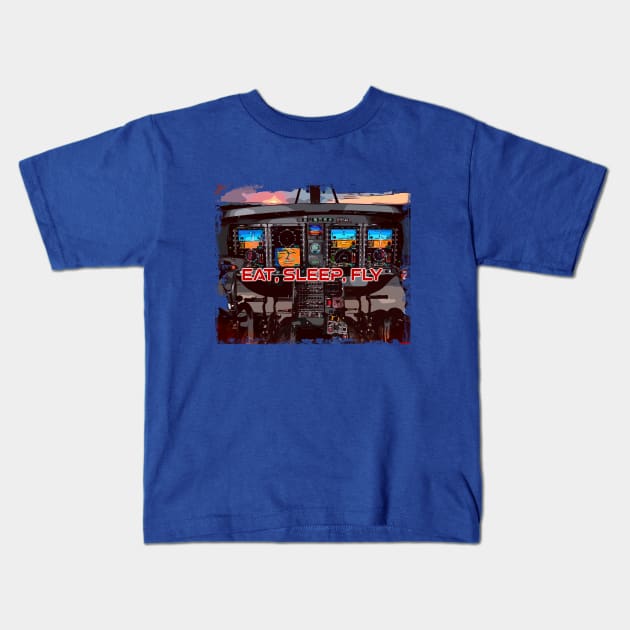 Aviation Cockpit view G2 Kids T-Shirt by FasBytes